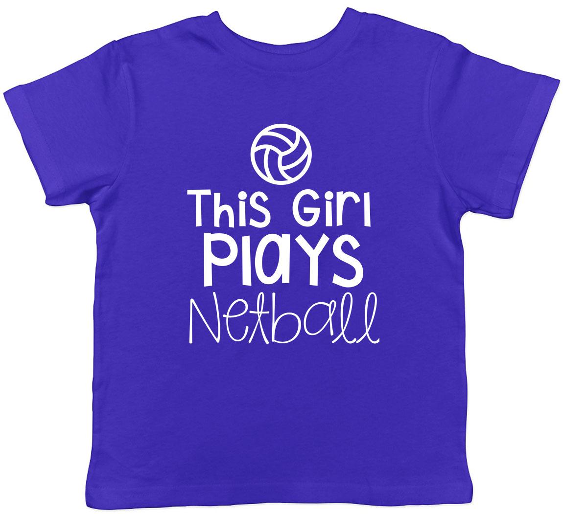 This Girl Plays Netball Childrens Kids T-Shirt Boys Girls 160