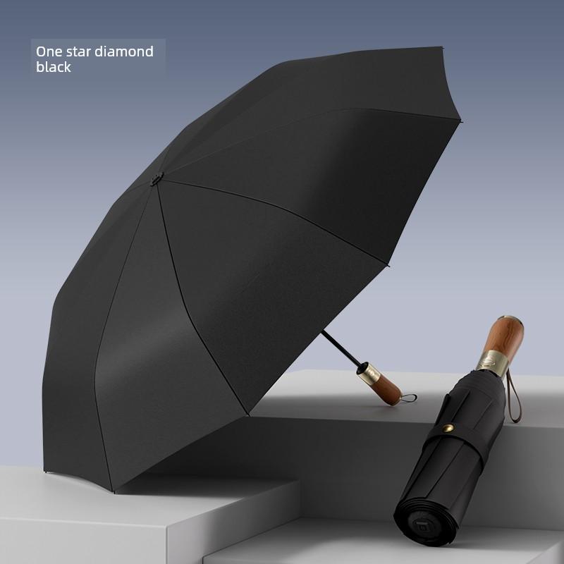 Ring-Buckle Umbrella for Men, Large Size, Windproof, Reinforced, Heavy Rain Resistant, Dual-Use for Men and Women, Manual Sunshade Folding Umbrella