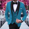Mens Suits 3 Pieces Party Costume  Slim Fit Suits Blazer & Pants & Vest for Wedding