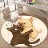 1PC Bulldog Playful Office Round Area Rug, Mat Suitable ForOffice, Under Office Chairs Bedroom Living Room Home Decor, Room Deco