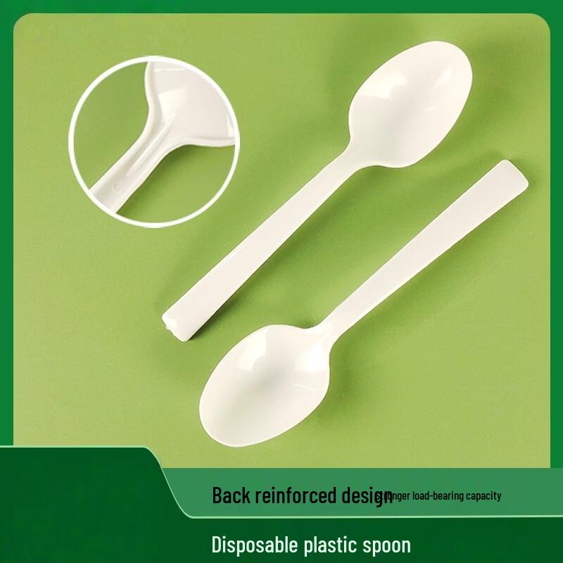 

Abay Disposable White Plastic Soup Spoons