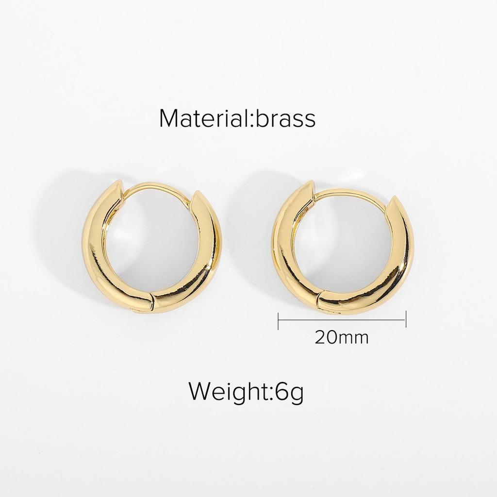 INS Brass Hoop Huggies Earrings Small Large Circle Hoops Jewelry Diamond Earrings Women Girls Gold Hoop Earrings