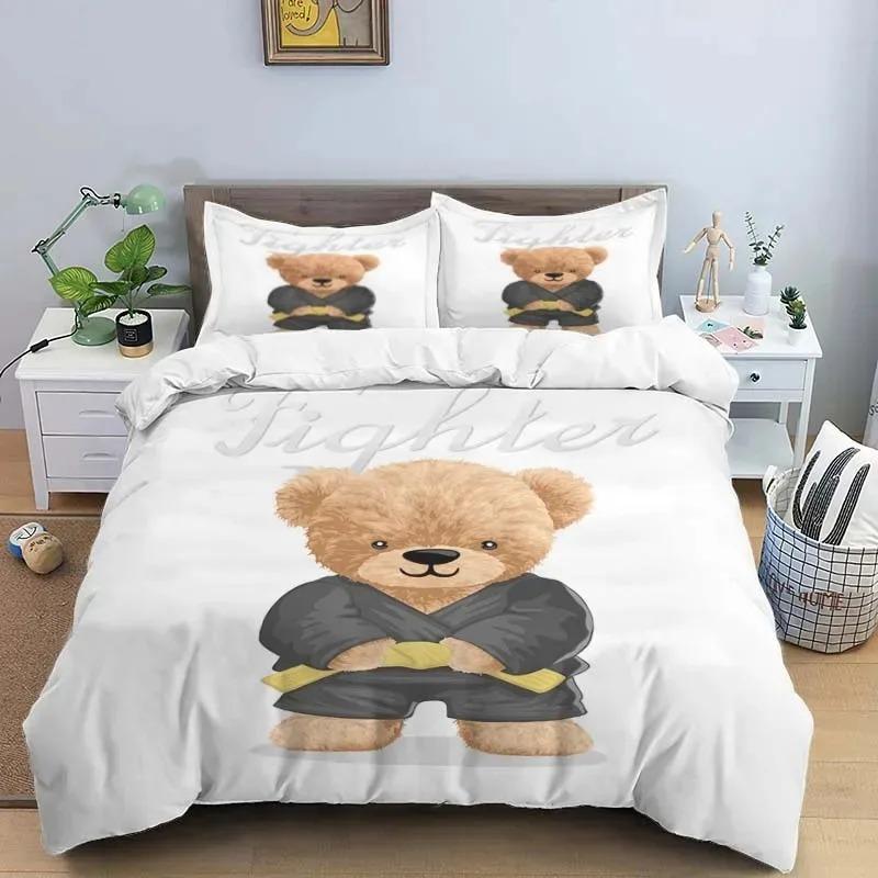 Bärenmuster Digitales Bettwäscheset Einzelbett Twin Full Queen King Size Polyester Schlafzimmer Bettbezug Aldult Kinder Steppdeckenbezug Set