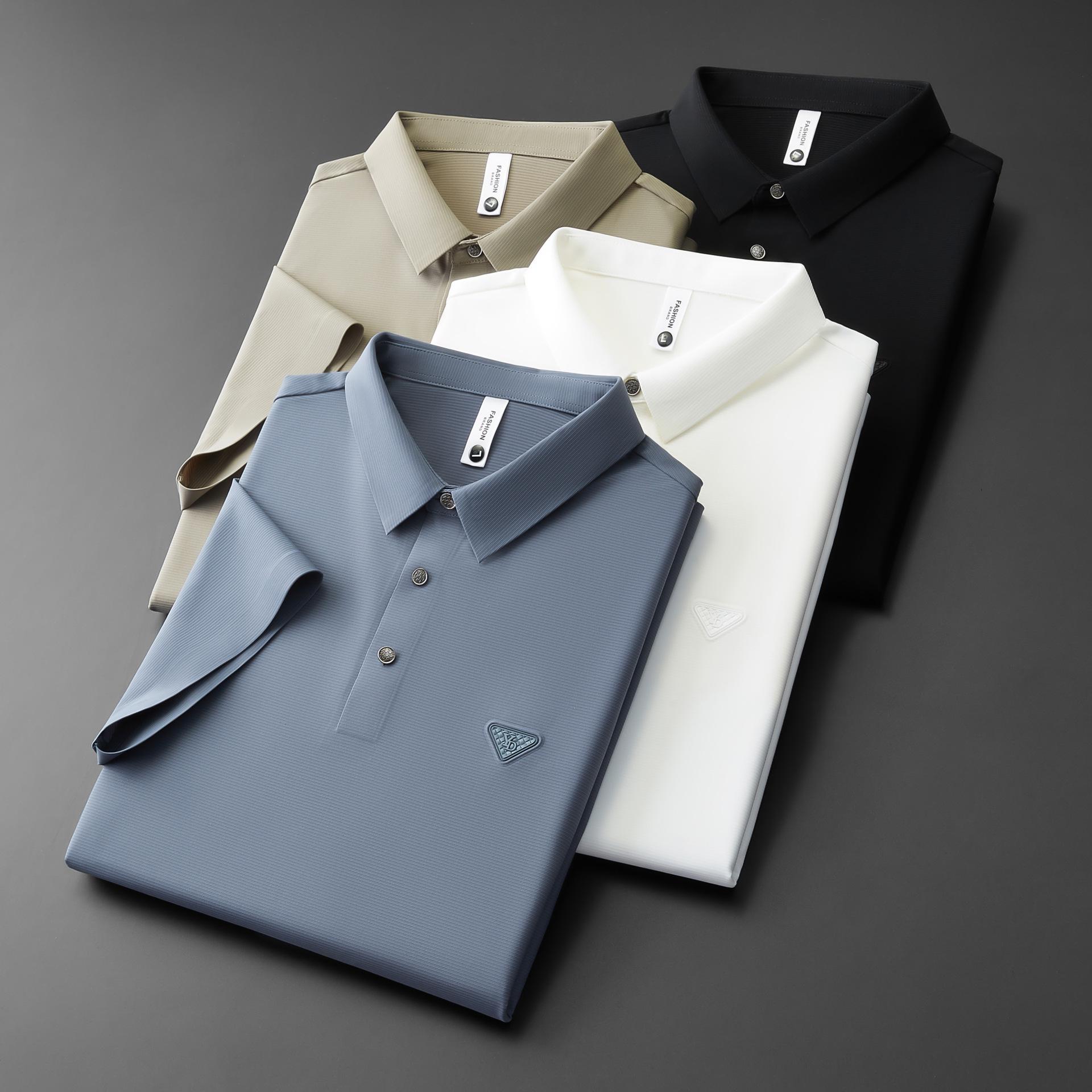 

Men s Wrinkle-Free Stretch Polo Shirt - Summer Short-Sleeve, Business Casual XXXL синій