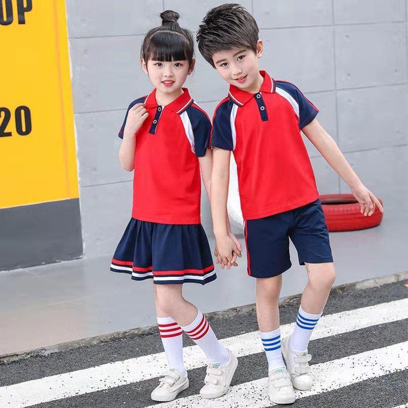 Children's School Uniform Girls' Short Skirt Spring and Summer Skirt Long Pants Shorts Casual Sports Pants