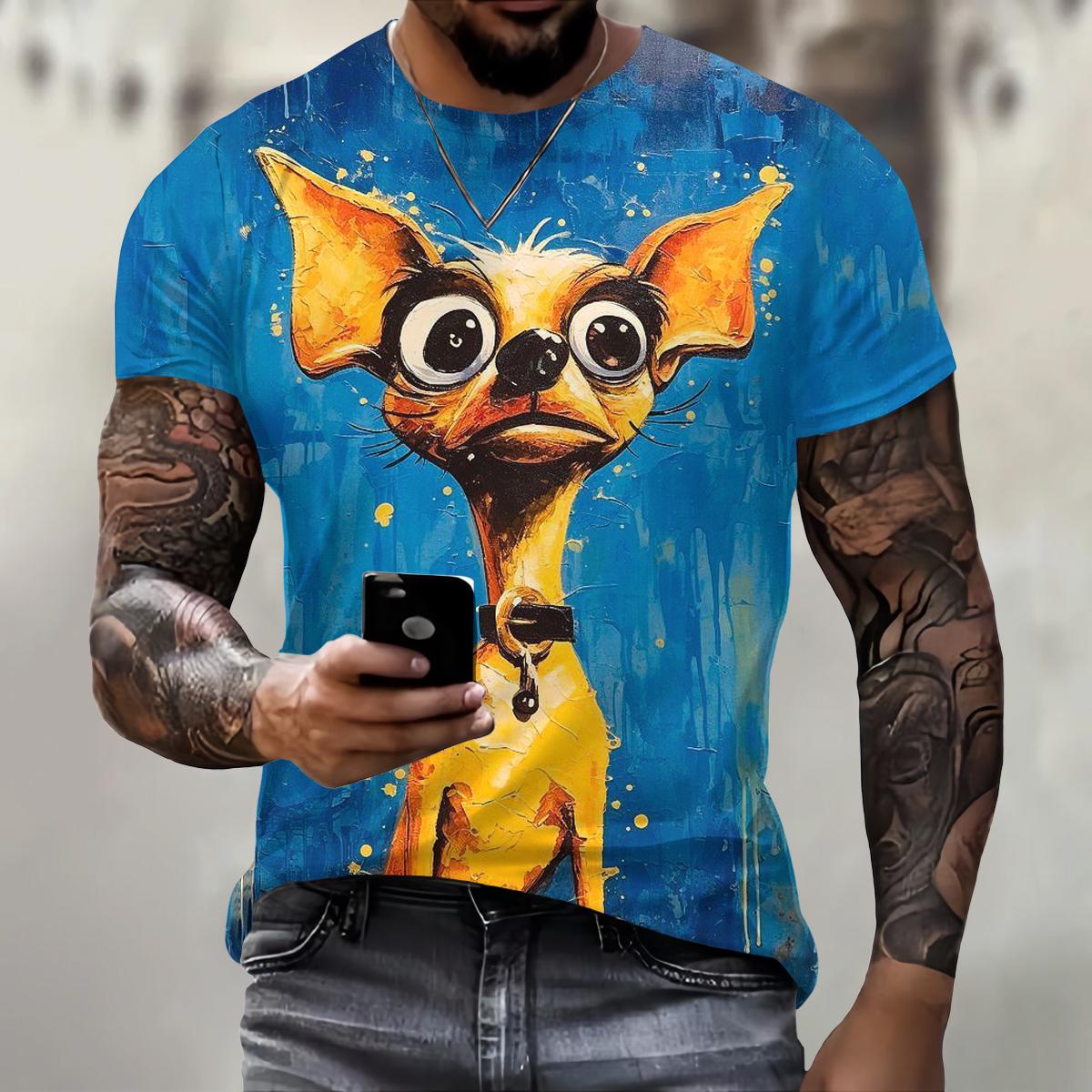

Men s T-Shirt With Print 3d Colorful Animal Print Tees Tops Fashion Men Animal Pattern T Shirt Oversized Streetwear O-Neck y2k 6XL