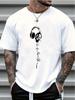 2026 Summer New Style Unisexs Pure Cotton Tshirt with Simple Earphone Pattern Print Street Casual Fashion Comfortable and Soft