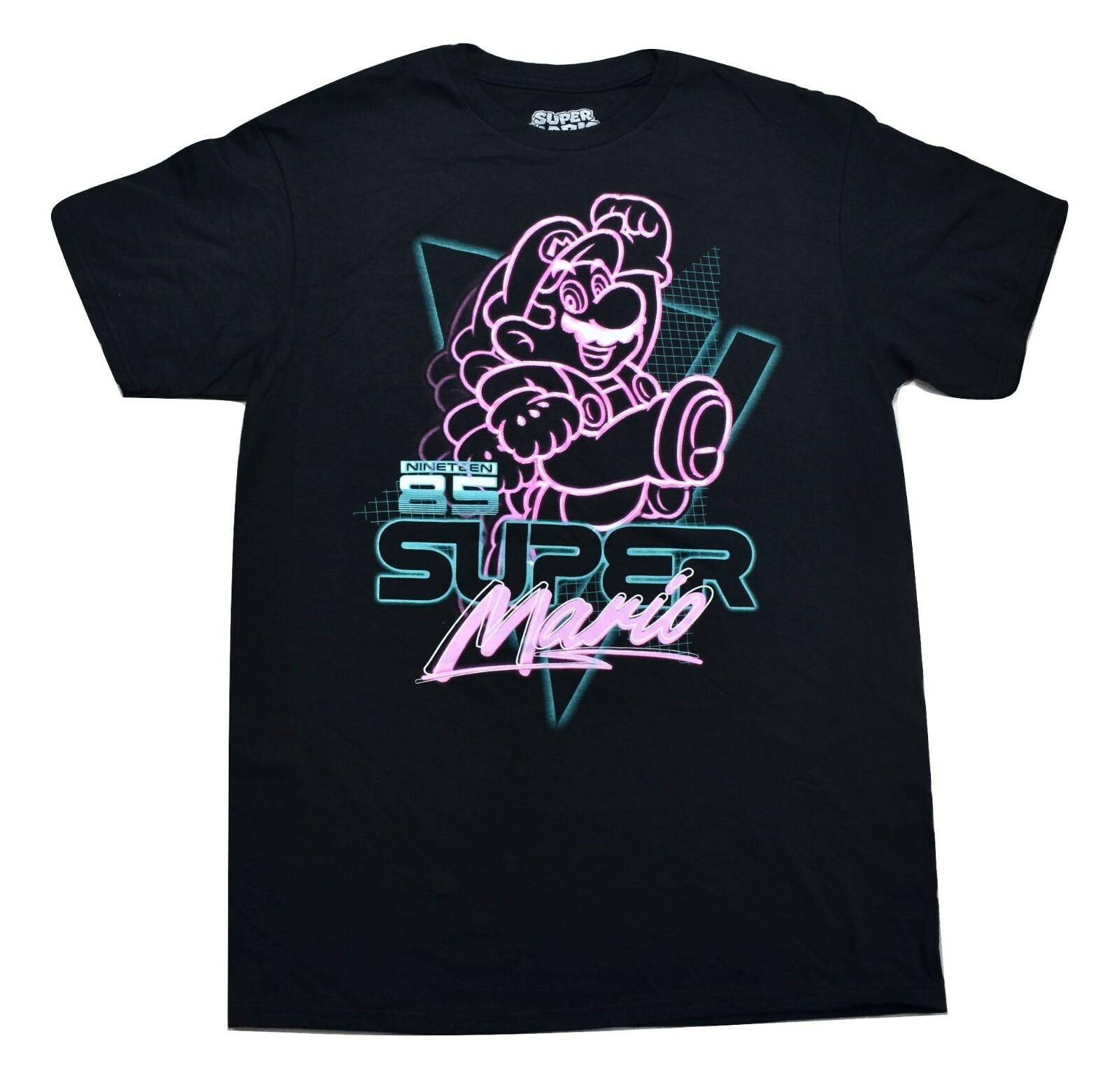Super Mario Mens Super Marion Nineteen 85 Black Tee Shirt New Small S