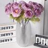 Large Artificial Roses Silk Flowers Realistic Roses Bouquet Long Stem Fake Rose for Valentine's Day Home Arrangement Wedding