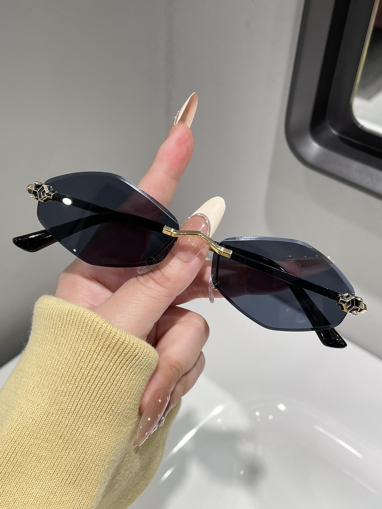 

European And American Simple Style Rhombus Frame Fashion Glasses Y2K Basic Model Suitable for Daily Wear чёрный