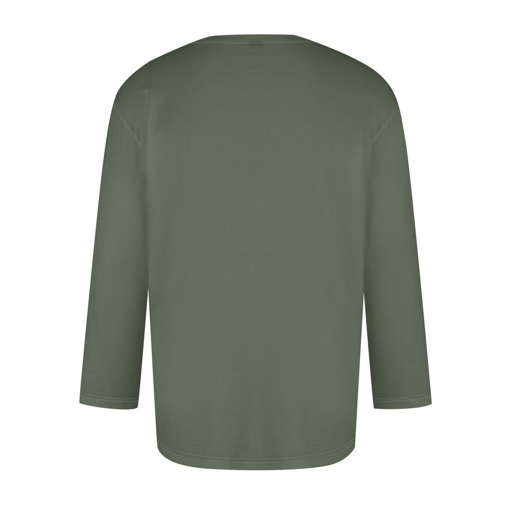 Herre Ensfarget Rund Hals Trekvart Erme Topp T-skjorte