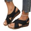 Wedge Heel Thick Sole Hollow Light Soft Sole Velcro Explosive Sandals Women