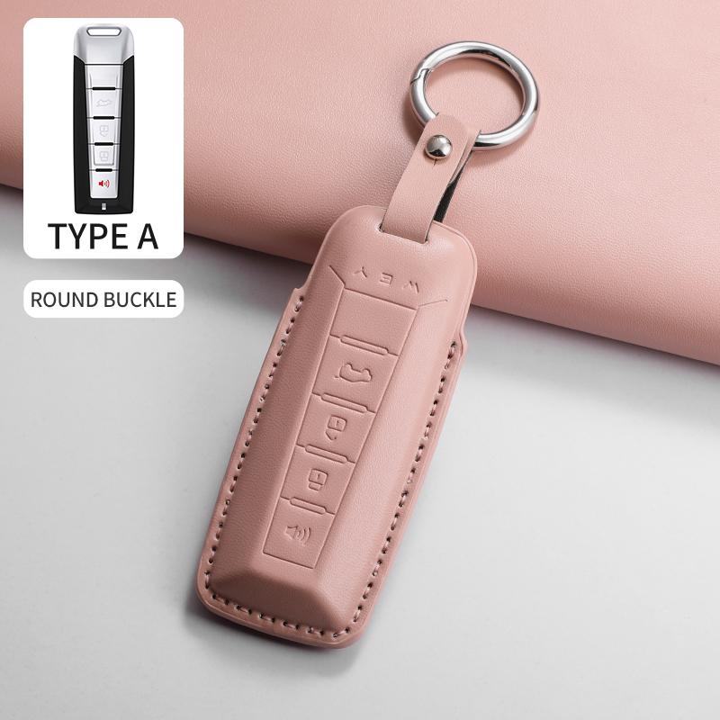 

PU Leather Car Smart Remote Key Cover Case For WEY Blue Mountain Highland Mocha Latte DHT-PHEV Key Protecter Shell Accessories