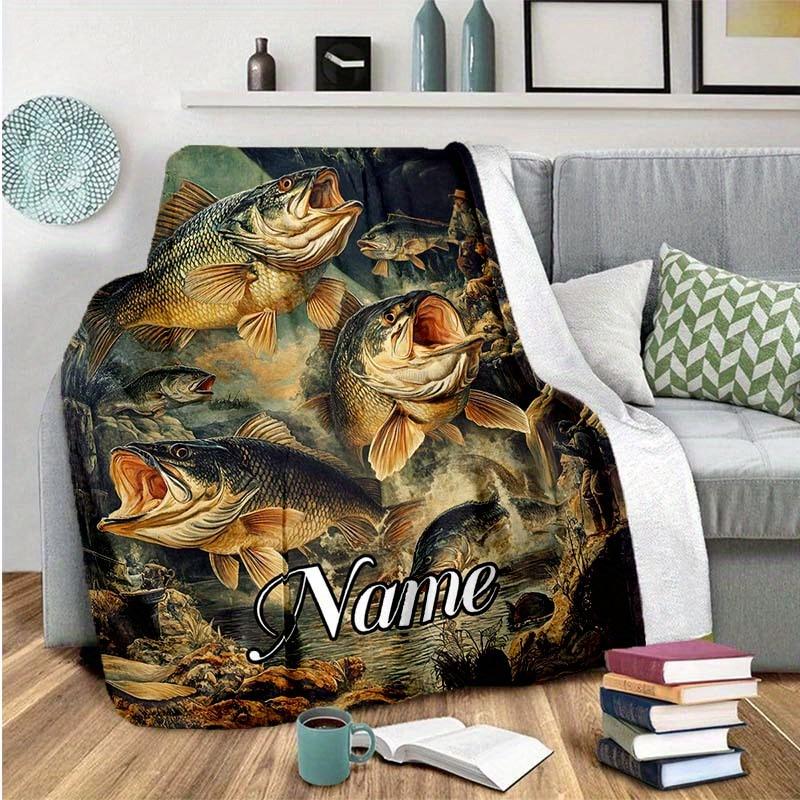 Fishing Enthusiasts Customize Your Name Blanket Warm Comfortable And Soft Blankets Are Suitable For Home Lunch Break Blanket Office Sofa Sofa Gift To