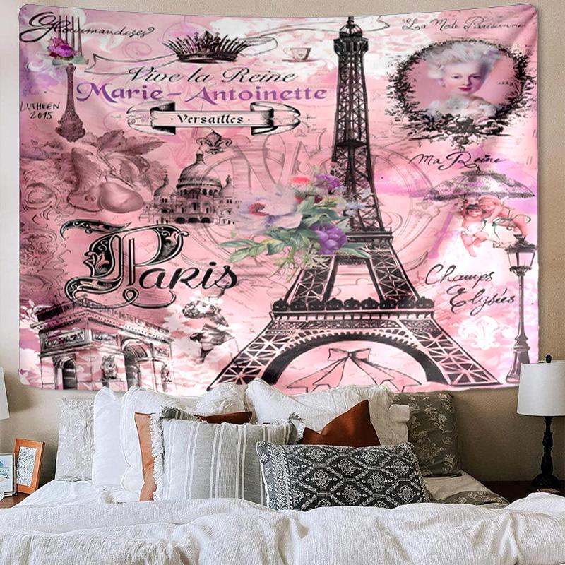Parisian Eiffel Tower Romance Tapestry Room Decoration Wall Hanging for Living Room Bedroom, dormitory, Birthday and Christmas gifts