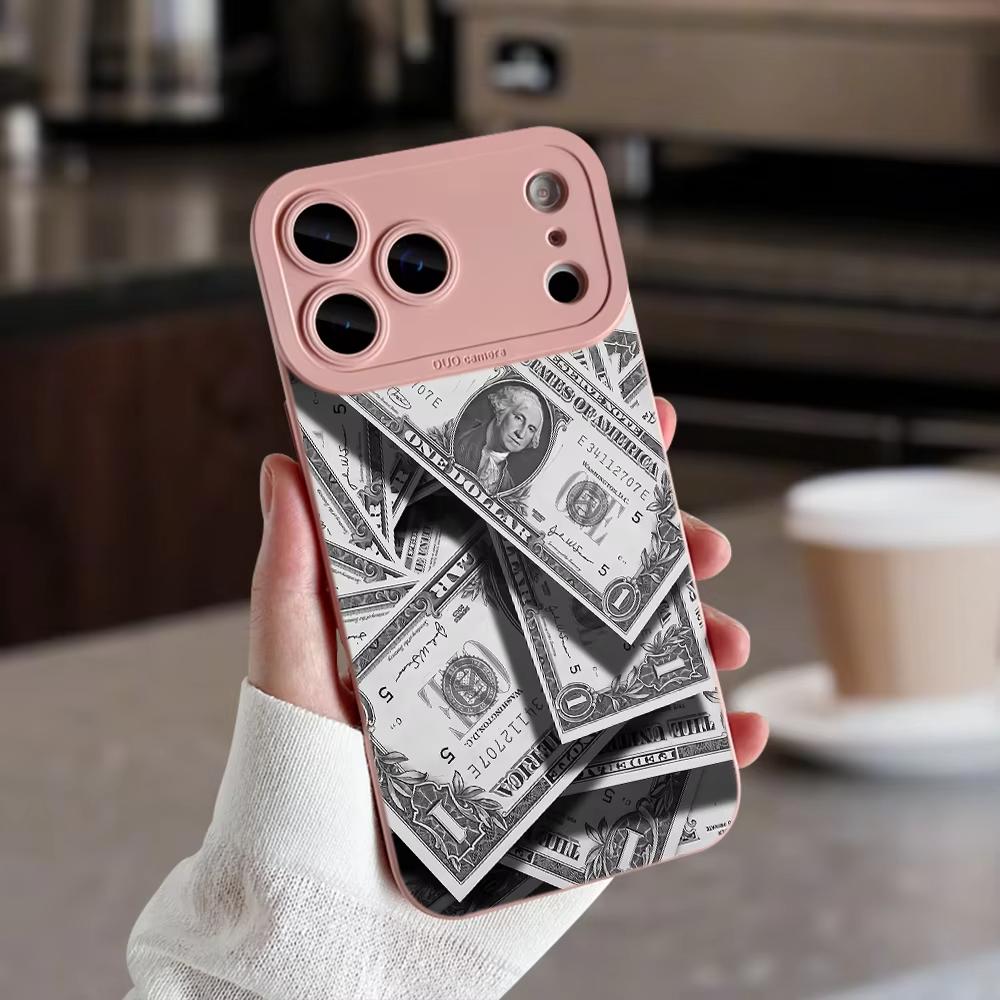 Monochrome 1 Dollar Bill Stack Money Print Phone Case For Samsung Galaxy S26 Ultra S25 S24 S23 S22 Plus S21 FE A16 A55 A35 Cover