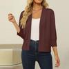 Women's 3/4 Sleeve Cropped Cardigan Sweater Open Front Short Shrugs Cardigans Lightweight Sweaters