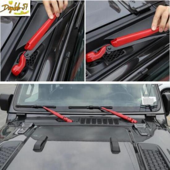 4PCS For 2018-23 Jeep Wrangler JL ABS Red Look Front Window Wiper Cover Trim New
