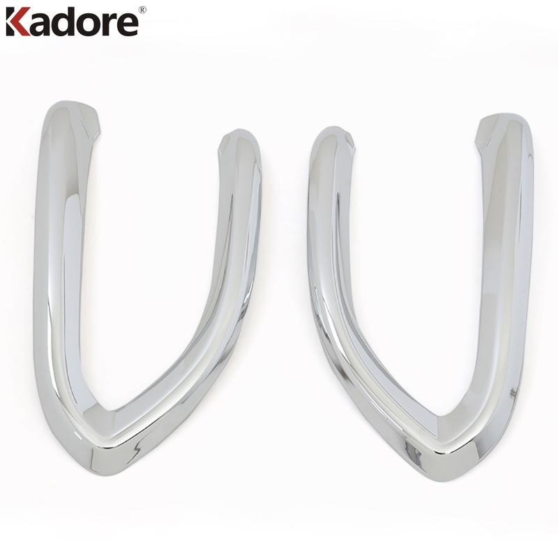 Front Fog Light Lamp Cover Trim For Fiat 500X 2014 2015 2016 2017 2018 Chrome Car Head Foglight Eyebrow Eyelid Trims Accessories