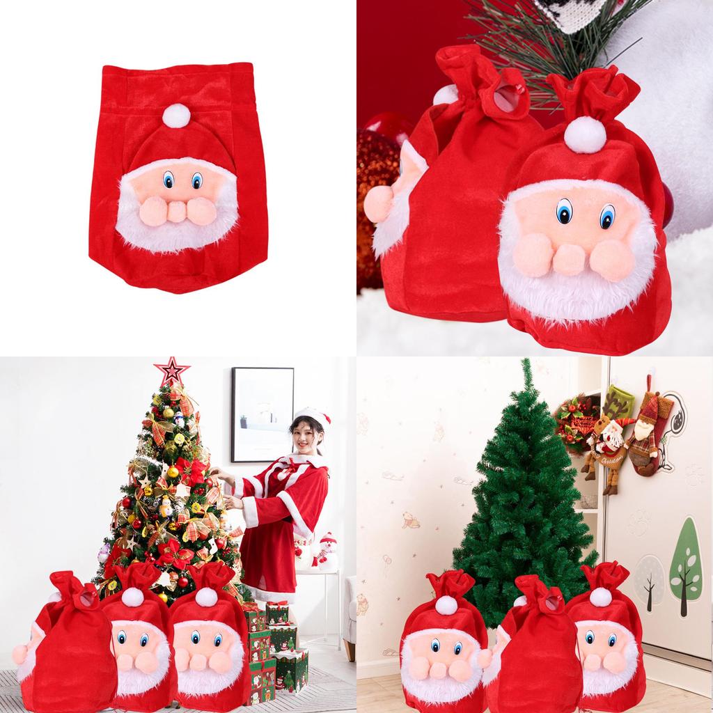 Large Plush Velvet Santa Gift Bag For Christmas Decor Ideal For Festive Candy Storage