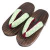 Geta in Dull Burnt Paulownia Wood for Girls [KYOETSU] (Japanese Clogs) (3 Khaki, measurement_18_point_0_centimeters)