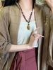 Hand-Woven Pine Nut Wood Bead Necklace - Chinese Retro Style Versatile Fashion Accessory