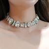 Strass-Halskette Kristall-Choker-Kette Böhmische Geometrische Schlüsselbeinkette Hochzeitsschmuck Braut-Halskette für Frauen Mädchen