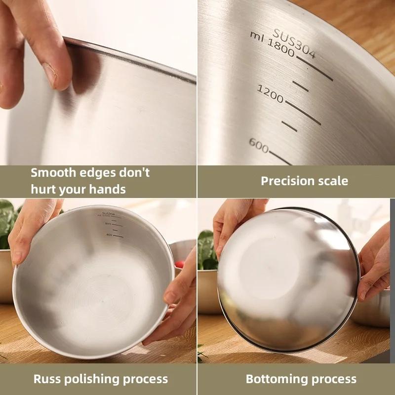 Schüssel Sieb Sieb Waschen Reis Korb Küche Edelstahl Salat Spaghetti Pasta Obst Abtropfen Spülen Mischen Mesh Set