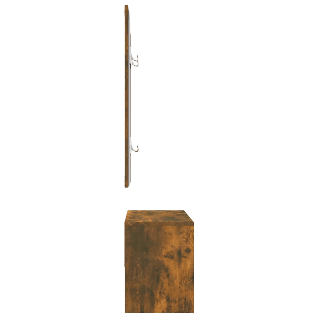Hallway Furniture Set Smoked Oak Wood Based Material