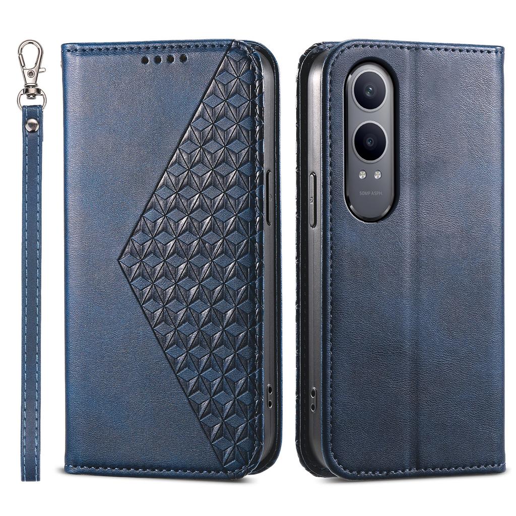 For Oppo K12x 5G (China)/OnePlus Nord CE4 Lite 5G Phone Case Calf Texture PU Leather Wallet Cover with Strap