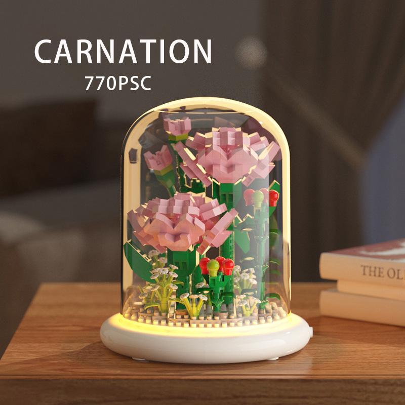 Building Block Flower Micro Particle Assembly for CHILDREN'S Building Block Toys Roses Tulips Tabletop Decorations Gifts