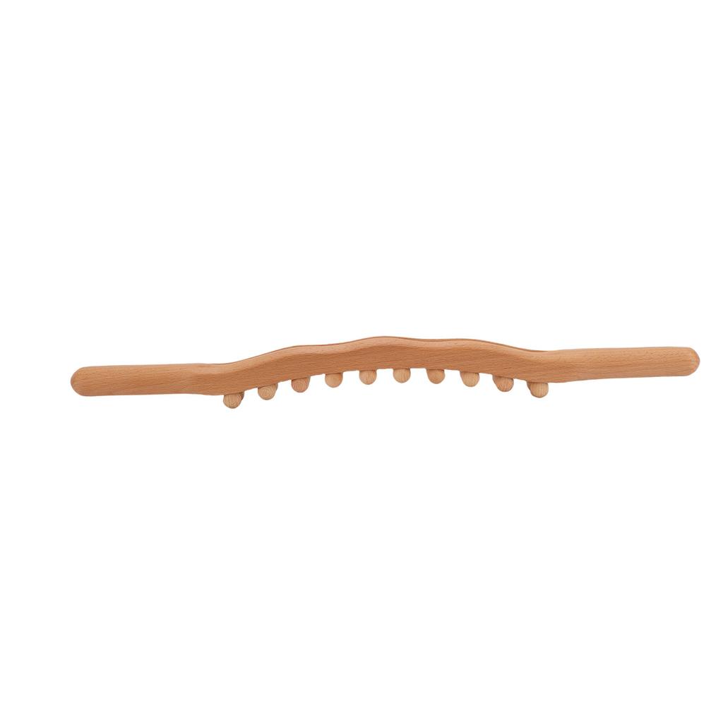 Guasha Wood Stick Tool Double Row 20 Beads Manual Handheld Wooden Massage Tool for Full Body