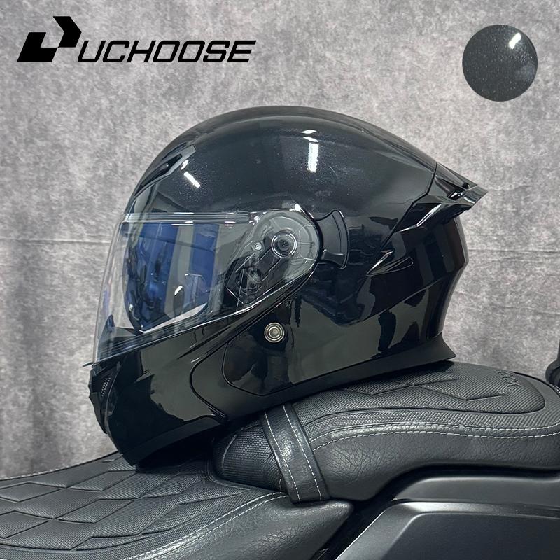 DOT Uchoose Approved Helmets Crash Motorbike Protective Gear Men Women Flip Up Helmet Motorcycle Visor Double Sun