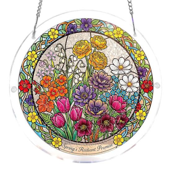 

Yousheng Acrylic Puzzle Sun Catcher with Colorful Light Projection, DIY Window Hanging Decor for Garden Patio Living Room, UV Printed Puzzle for Home E