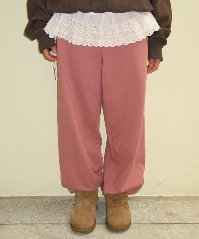 RONRON Back Heart Stitch Pocket Sweat Jogger Pants Dusty Pink