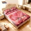 3pcs Valentine's Day Romantic Pink Love Essence Print Coreless Bed Sheet Set Multi Size Bedroom Bed Cover Holiday Decoration