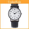Vintage College Style Quartz Watch For Women And Men With Leather Strap And Round Dial