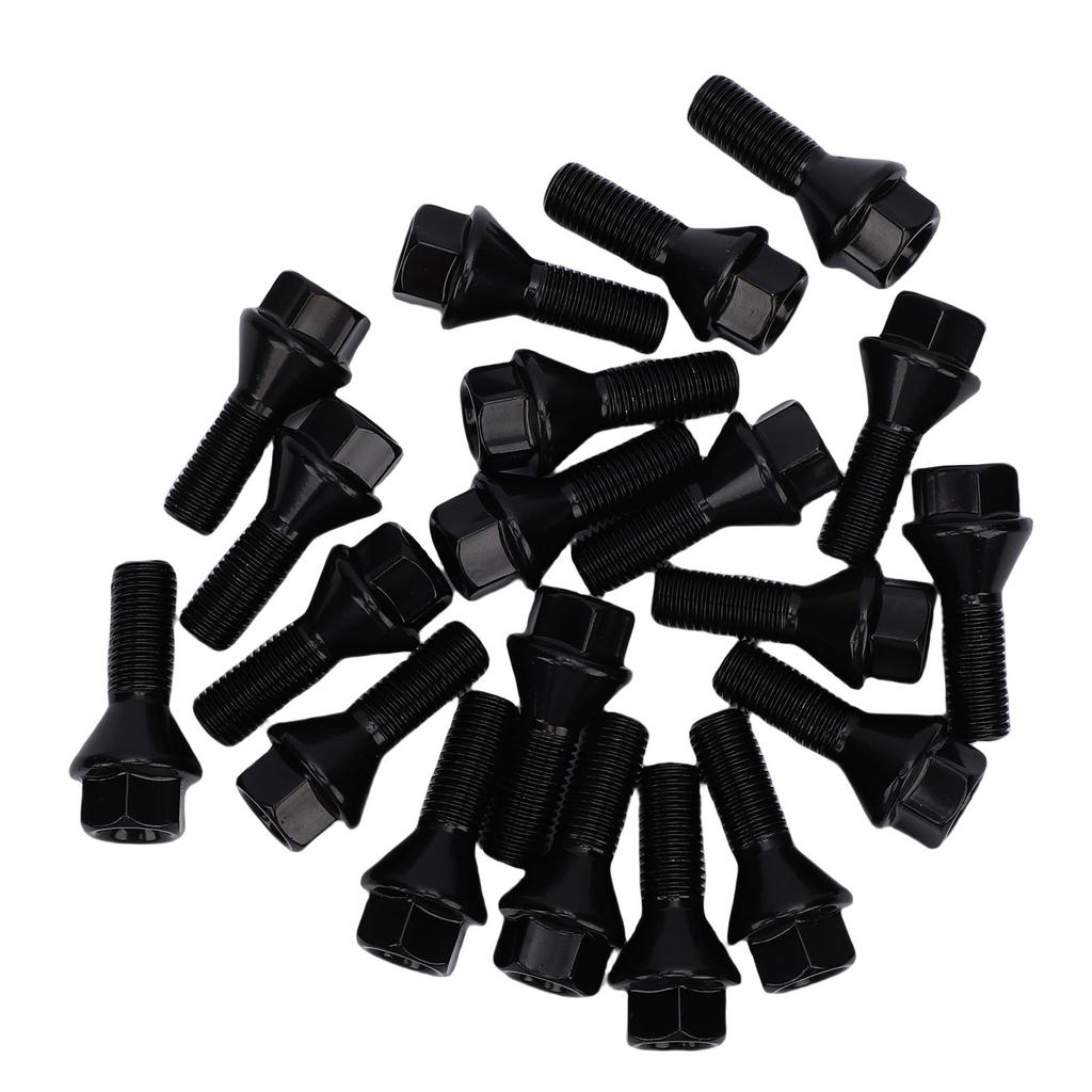 20PCS M12x1.5 Lug Bolts 36136781150 Black Alloy Steel Replacement for 1 Series E87 116i 116d 118i 118d 120i 5 Door