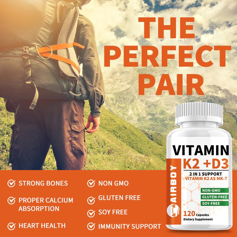 Vitamins D3 and K2 Help Promote Calcium Absorption and Boost Immunity.