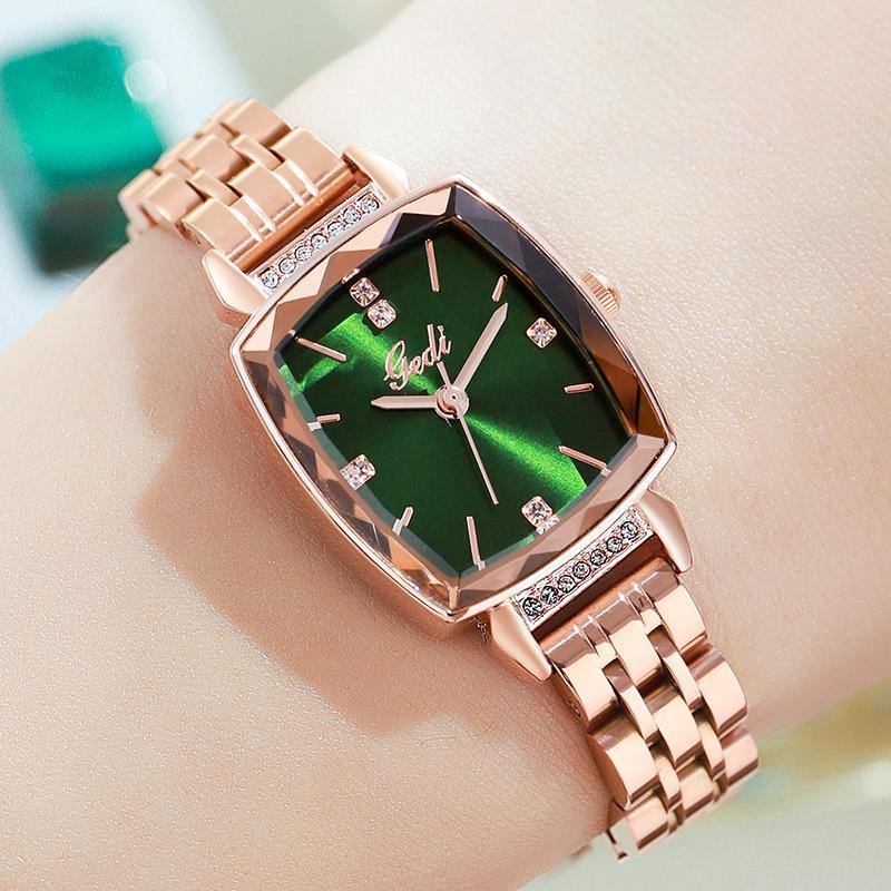 Rose Gold Steel Belt Watch Women'S Fashion Casual Diamond-Encrusted Waterproof Quartz Women'S Watch