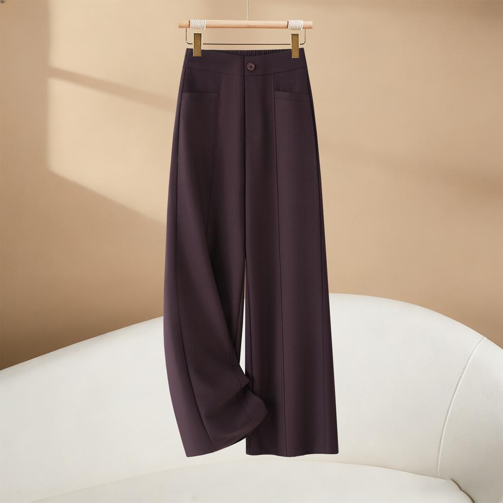 Loose and versatile casual straight-leg pants women's 1116 spring and autumn popular high-waisted thin breathable wide-leg pants