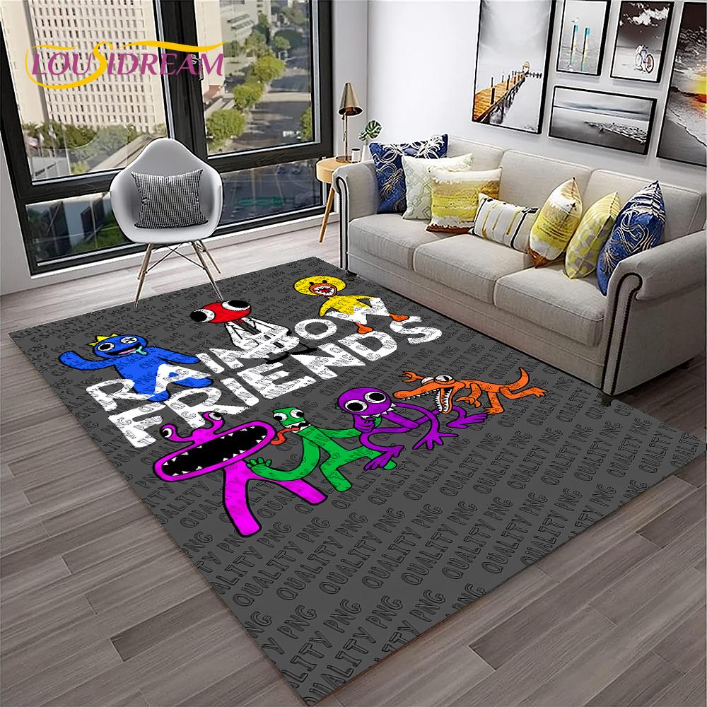 Game R-Rainbow Friends Cartoon  Area Rug,Carpet for Home Living Room Bedroom Sofa Doormat Decor,kid Play Non-slip Floor Mat Gift
