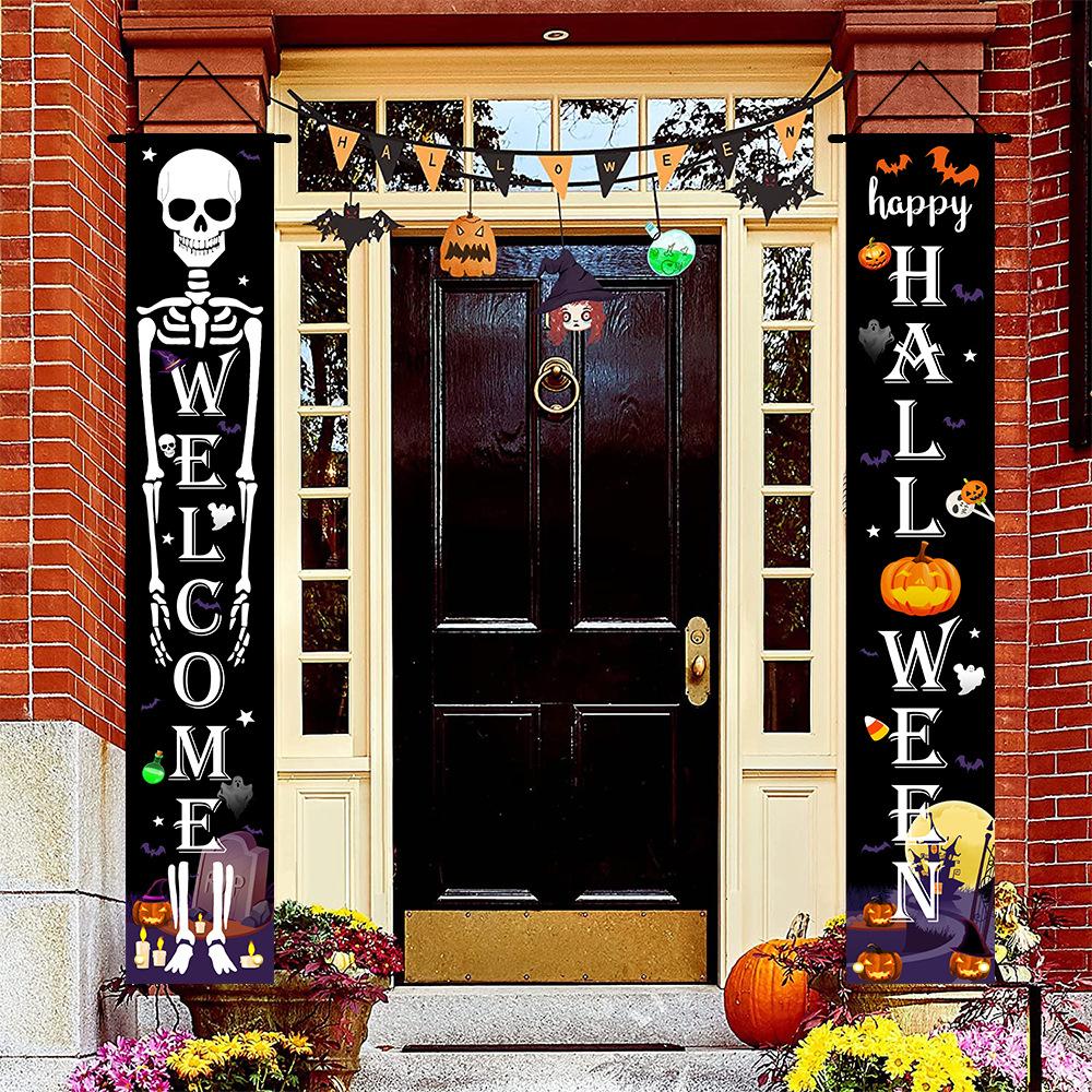 Day of The Dead Decoration Halloween Decoration Outdoor Door Hanging Flags Mexican Party Scary Accessorie Home Decor