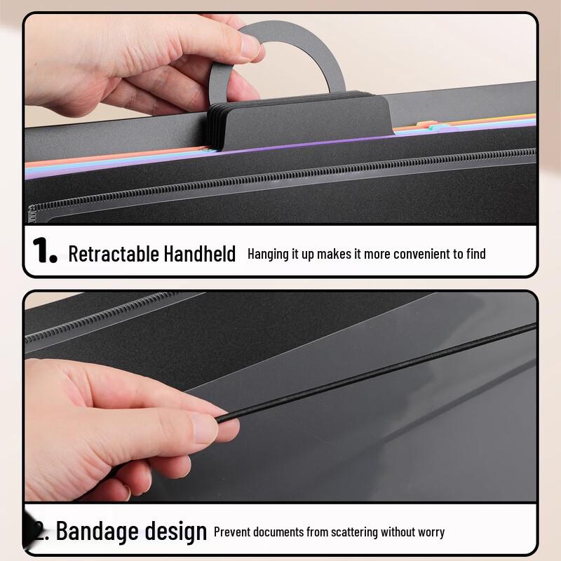 A4 Rainbow Accordion Hanging File Organizer