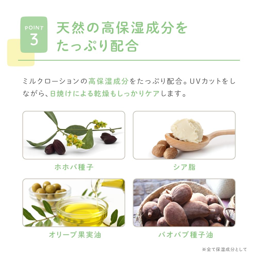 Alobaby UV Milk UV UV Milk x 3 All-in-One Sunscreen, DEET-Free, Absorber-Free, Baby-Friendly, Additive-Free, Organic, Chemical-Free (All-in-One