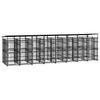 VidaXL Outdoor Kennel with Roof for Dogs Steel 14.75 M² Cage Enclosure 3097953