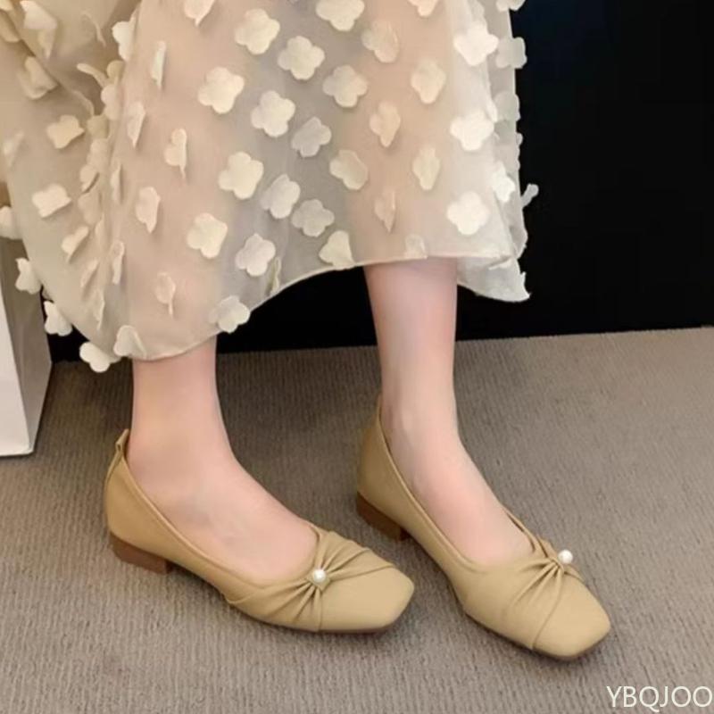 Fashion Low heeled flat sole single shoes for women versatile simple comfortable daily commuting gentle shoes for women single shoes
