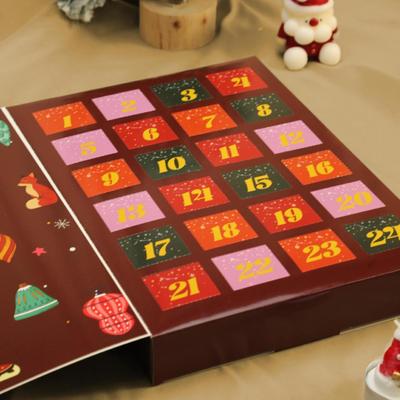 24 Days Reusable Christmas Countdown Calendar Boxes Empty New Year Navidad Calendar for Birthdays Valentines Day Children Gifts
