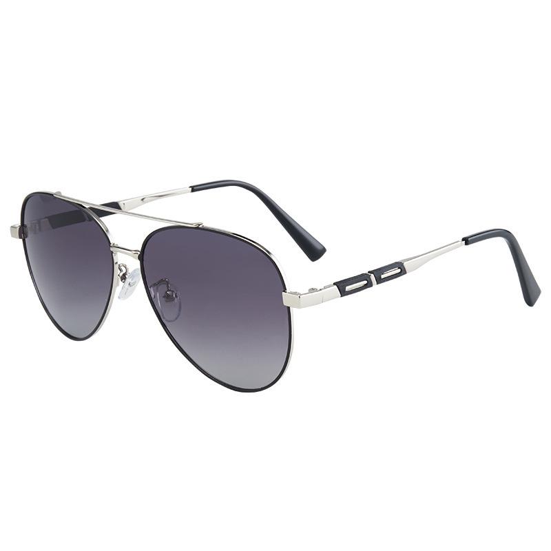 J8588 Ultra-Light European Aviator Sunglasses: Men's Large Frame Polarized UV Protection for Driving and Fishing.