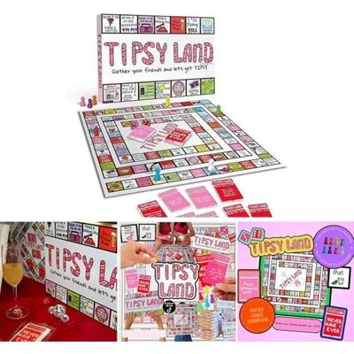Tipsy Drinking Board Game,Leather Land Drinking Games for Adults,Interactive Girls Night Drinking Games,Bachelorette Party Games
